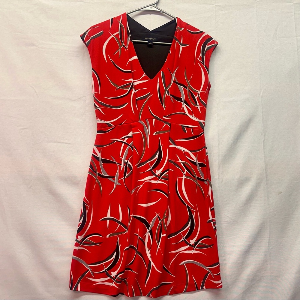 Banana Republic Red and Black Abstract Size Small Dress